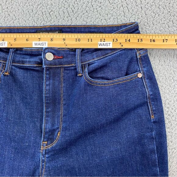 Judy Blue Women's Straight Fit Raw Frayed Hem High Rise Jeans | Size: 11/30 - Picture 8 of 13